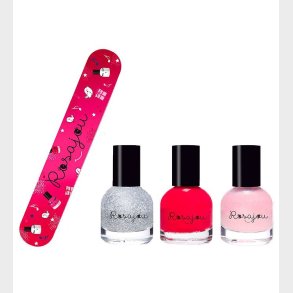 Rosajou Neglelakker m. Neglefil - 4 Dele - Ballerine/Madame/Star