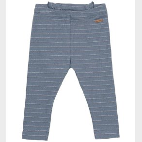Minymo Leggings - Rib - Blue Mirage/S�lvstribet m. Fl�se