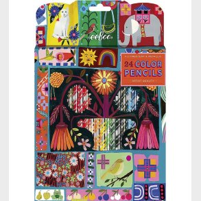 Eeboo Farveblyanter - 24 Stk. - Neon/Metal - Dutch Quilt Sampler