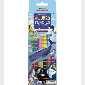 Eeboo Farveblyanter - Jumbo - 6 Stk. - Under The Sea