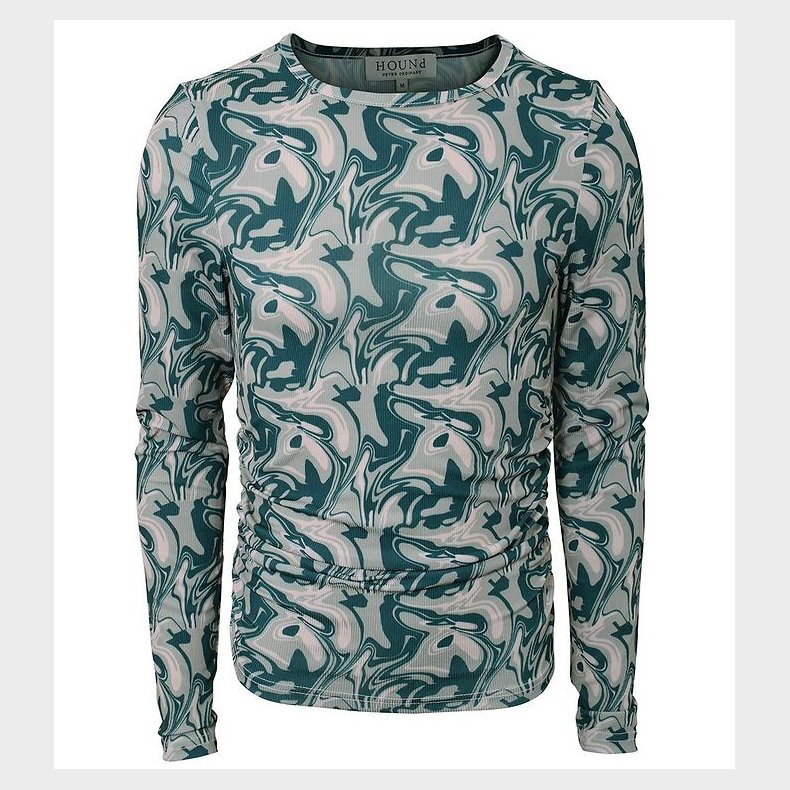 Hound Bluse - Graphic Top - Olive Mix