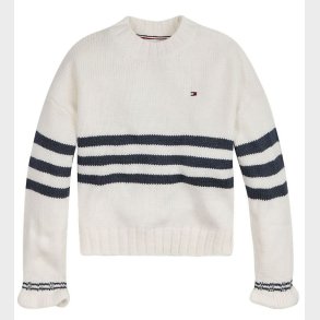 Tommy Hilfiger Bluse - Strik - Prep Stripe Sweater - Ivory Pedal