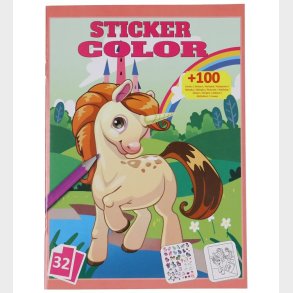 Megastar Malebog m. Klisterm�rker - 32 Sider - Enhj�rning