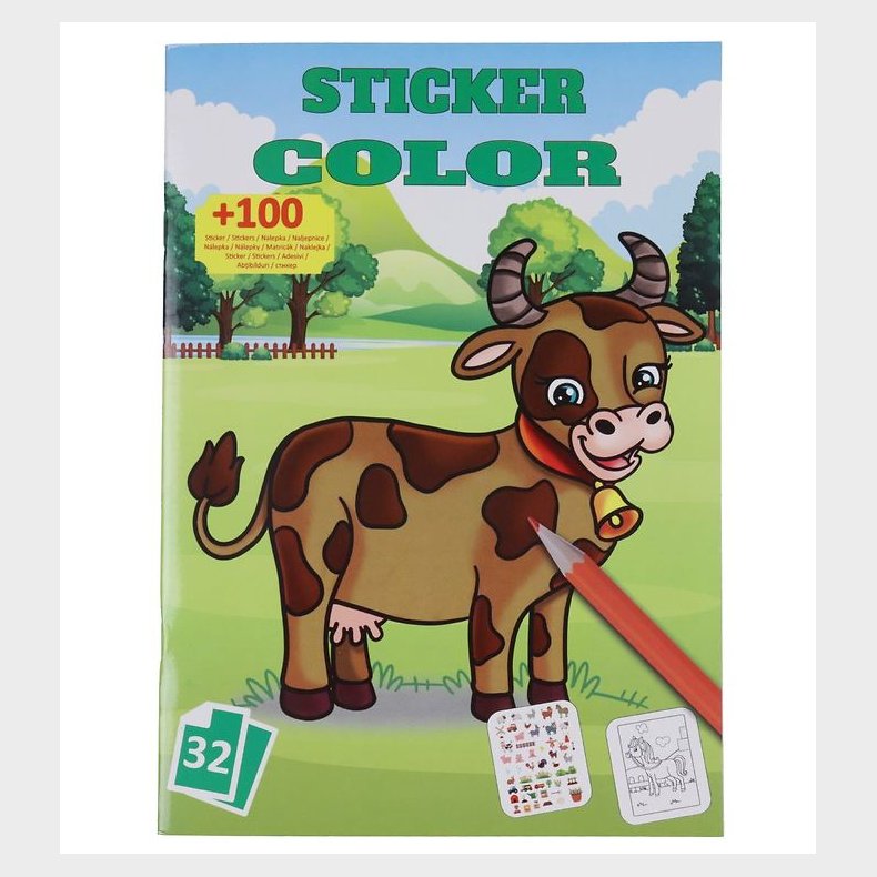 Megastar Malebog m. Klistermrker - 32 Sider - Bondegrd