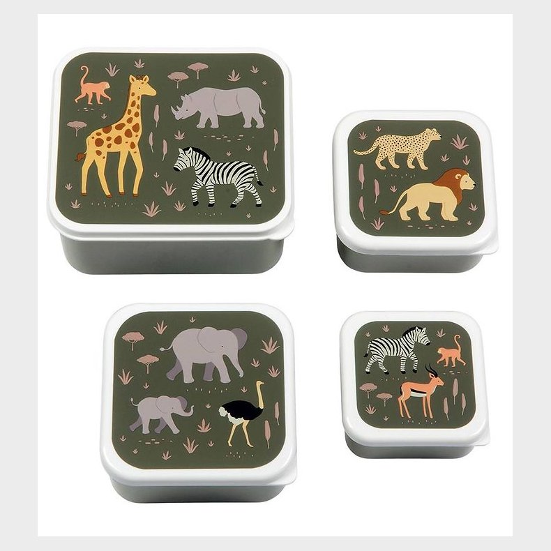 A Little Lovely Company Madkassest - 4 stk - Savanna