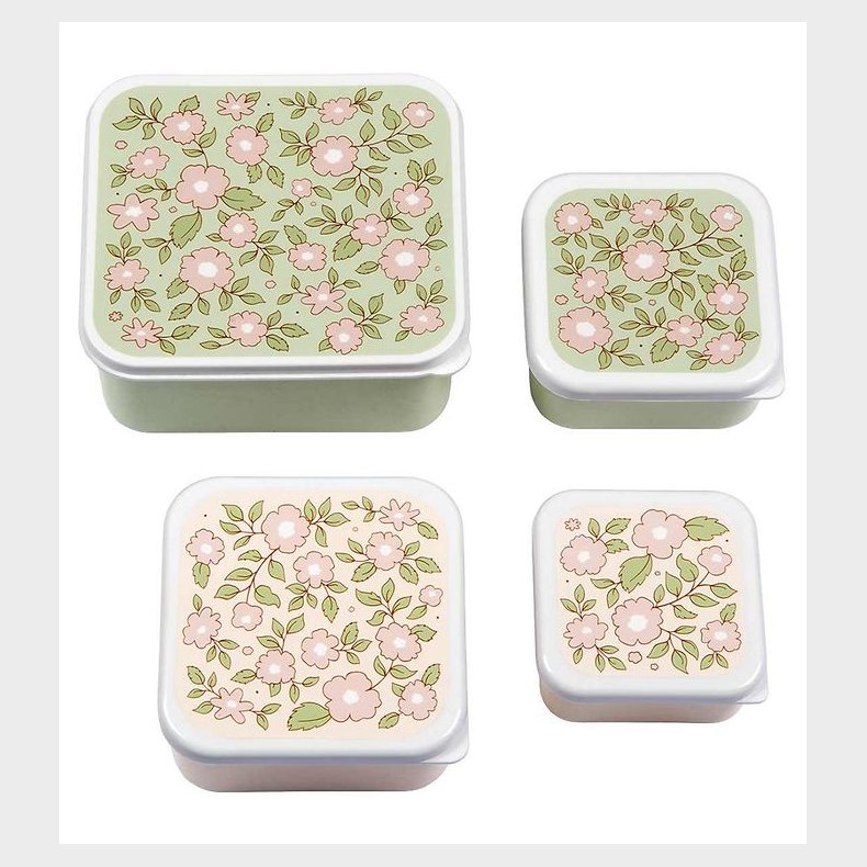 A Little Lovely Company Madkassest - 4 stk - Blossoms