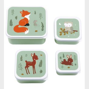 A Little Lovely Company Madkassest - 4 stk - Forest Friends Sag