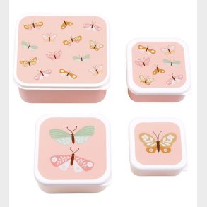 A Little Lovely Company Madkassest - 4 stk - Butterflies