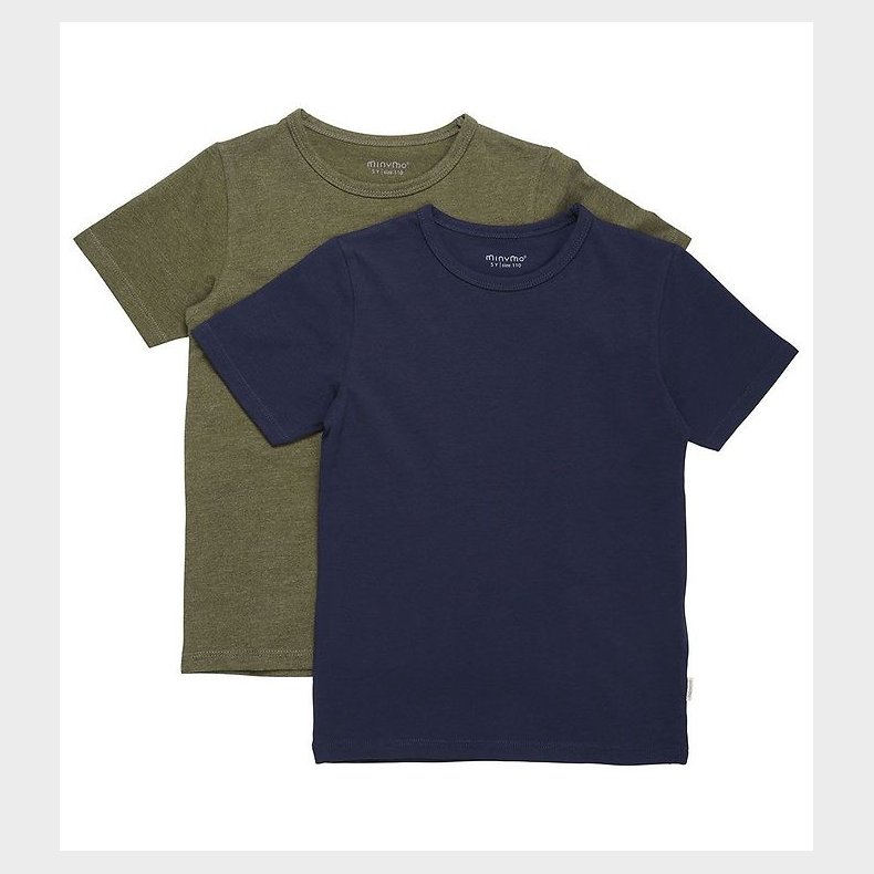 Minymo T-Shirt - 2-Pak - Dark Olive