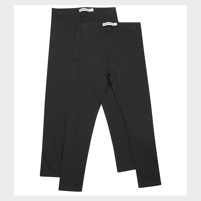 Minymo Leggings - 2-pak - Anthracite Black