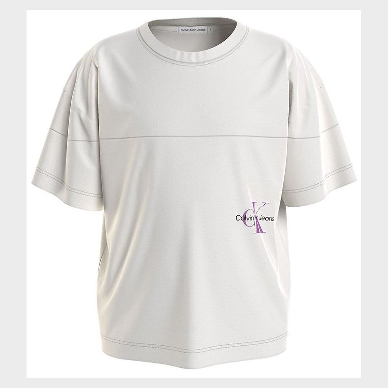 Calvin Klein T-Shirt - Monogram Off Placed T-shirt - Ivory