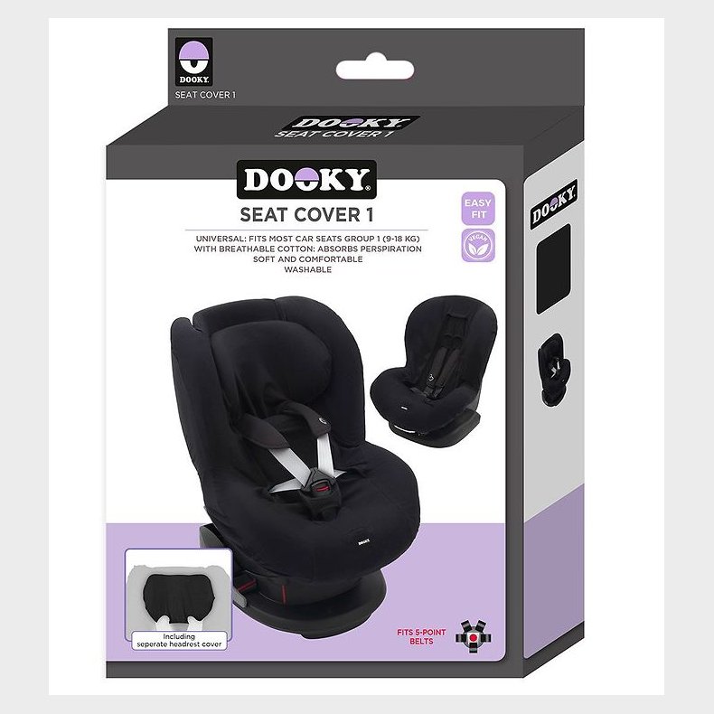 Dooky Sdeovertrk Til Autostol - Sort
