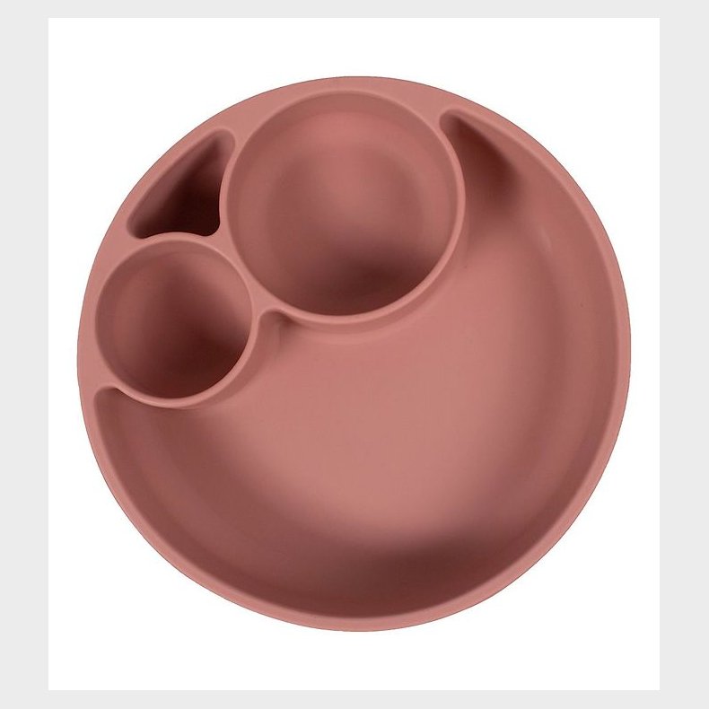 Filibabba Tallerken - Silikone - Ruminddelt - Rosa