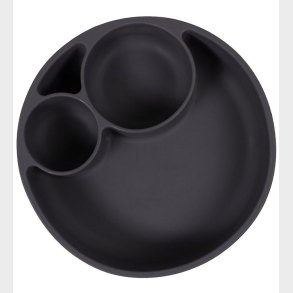 Filibabba Tallerken - Silikone - Ruminddelt - Stone Grey