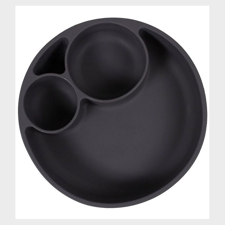 Filibabba Tallerken - Silikone - Ruminddelt - Stone Grey