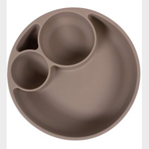 Filibabba Tallerken - Silikone - Ruminddelt - Warm Grey