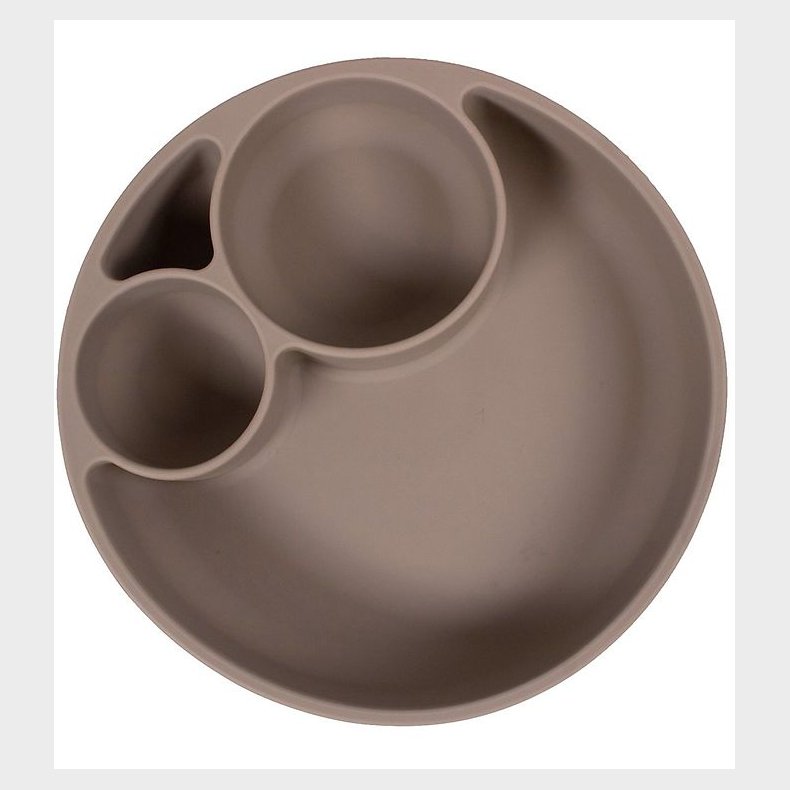 Filibabba Tallerken - Silikone - Ruminddelt - Warm Grey