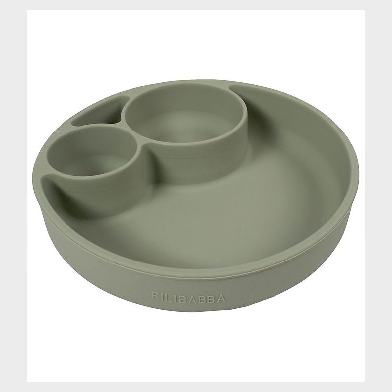 Filibabba Tallerken - Silikone - Ruminddelt - Green