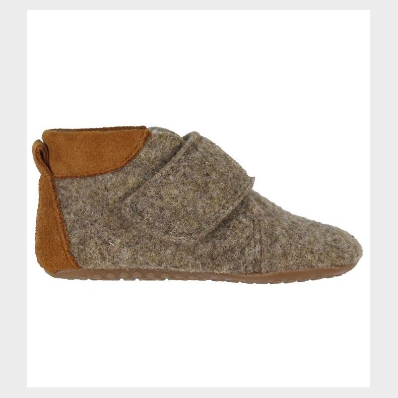 Pom Pom Hjemmesko - Uld - Brown Melange
