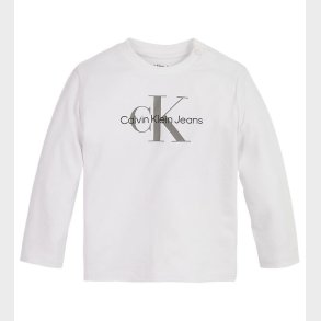 Calvin Klein Bluse - Monogram LS T-Shirt - Bright White