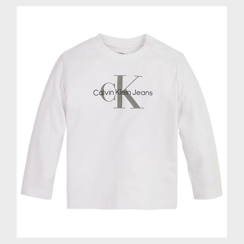 Calvin Klein Bluse - Monogram LS T-Shirt - Bright White