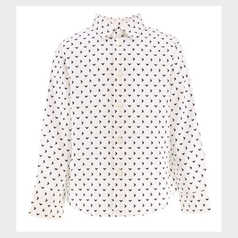 Emporio Armani Skjorte - Hvid/Sort m. Logoer