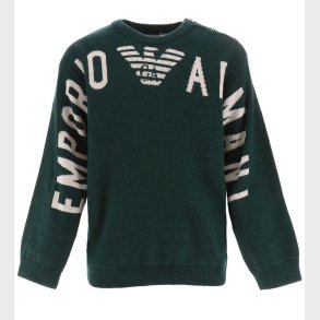 Emporio Armani Bluse - Uld/Akryl - Grn/Hvid