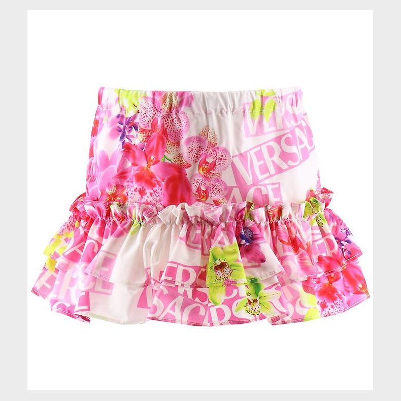 Versace Nederdel - Hvid/Rosablomstret