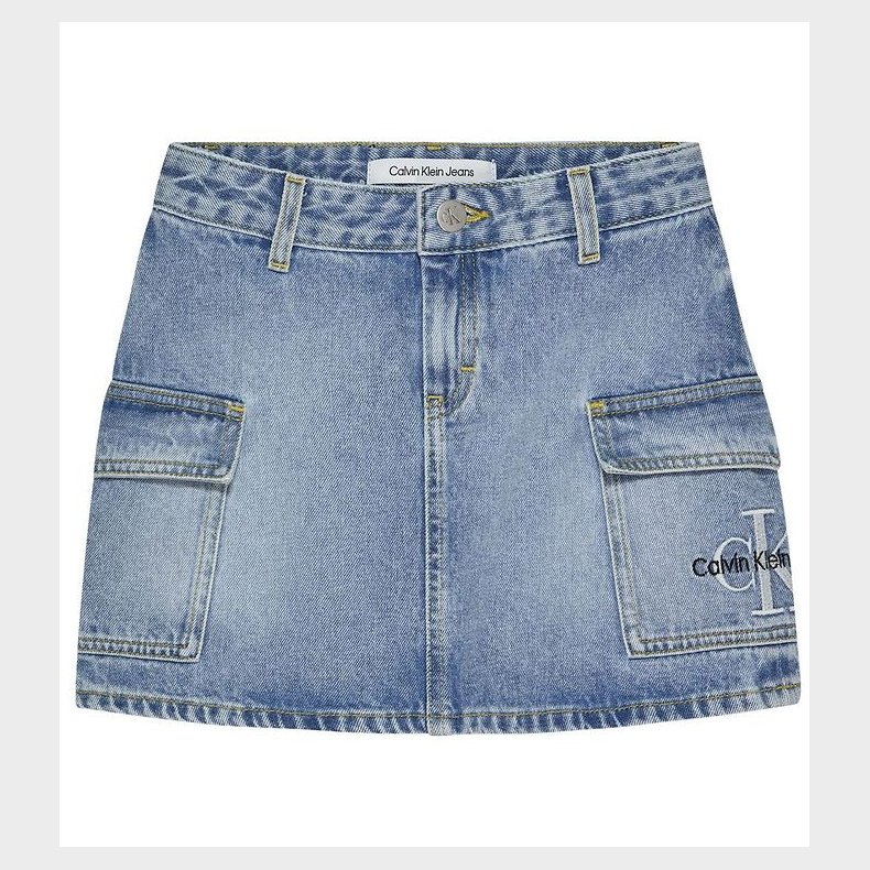 Calvin Klein Nederdel - Pockets Denim - Chalky Blue