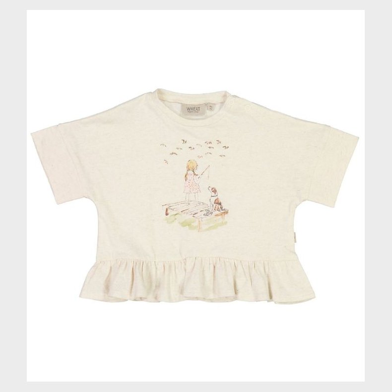 Wheat T-shirt - Fishing - Moonlight Melange