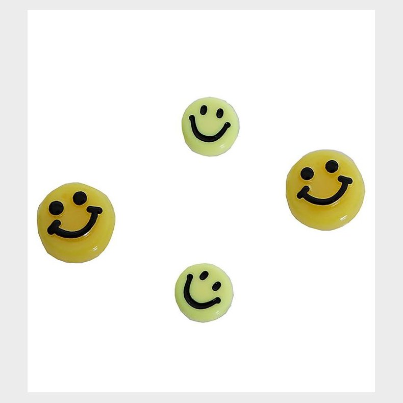 Me&My BOX Perler - Smiley 4 Stk. - Gul-Sort