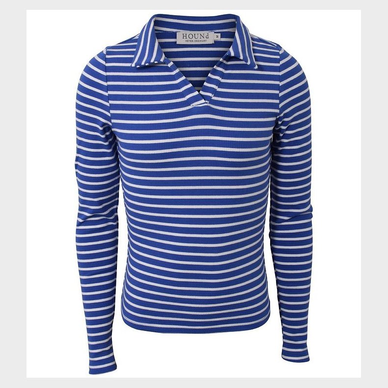 Hound Bluse - Rib Striped - Bl/Hvid