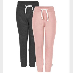 Minymo Sweatpants - 2-Pak - Rosa/Gr�