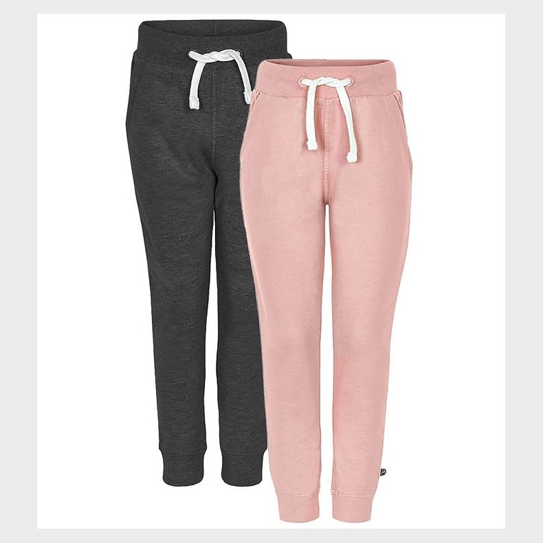 Minymo Sweatpants - 2-Pak - Rosa/Gr�