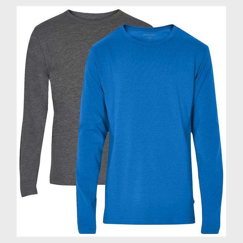 Minymo Bluse - 2-Pak - Bl�/Gr�