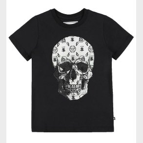 Philipp Plein T-Shirt - Stones Skull - Sort m. Hvid/Similisten