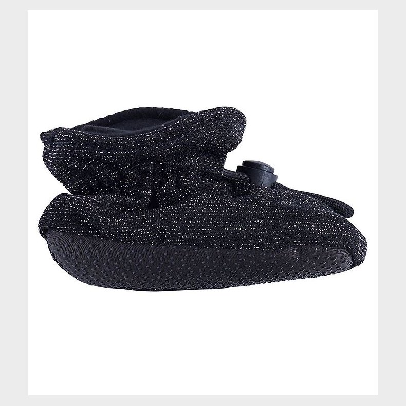 Melton Futter - Polyester/Silke - Sort m. Glimmer