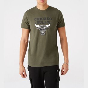 New Era T-Shirt - Chicago Bulls - Army Grn