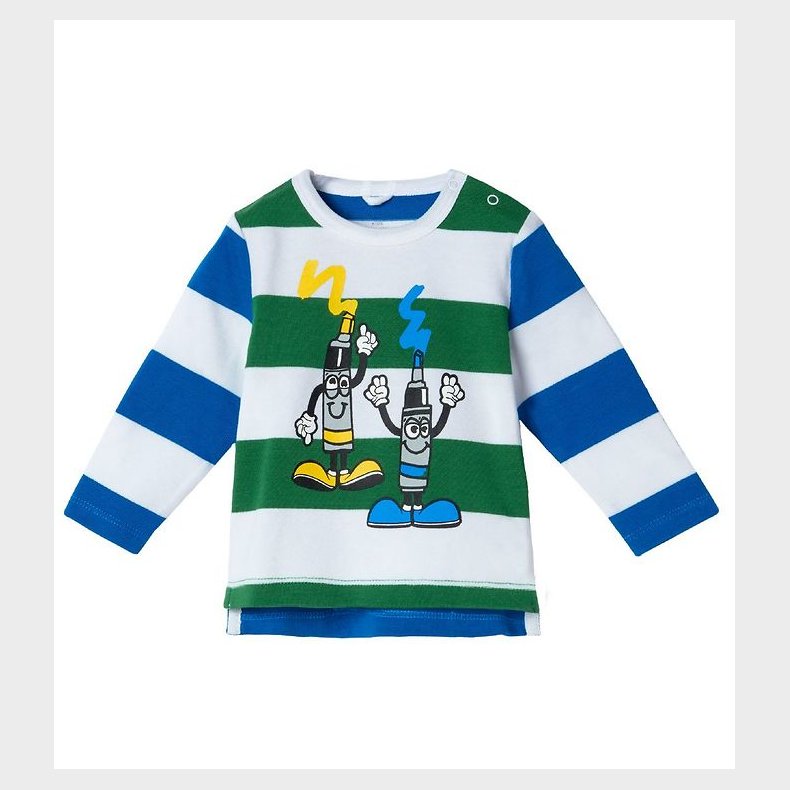 Stella McCartney Kids Bluse - Tube Paint - Grn/Bl/Hvidstribet