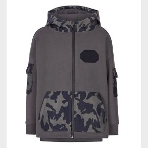 Emporio Armani Cardigan - Koksgr m. Camouflage