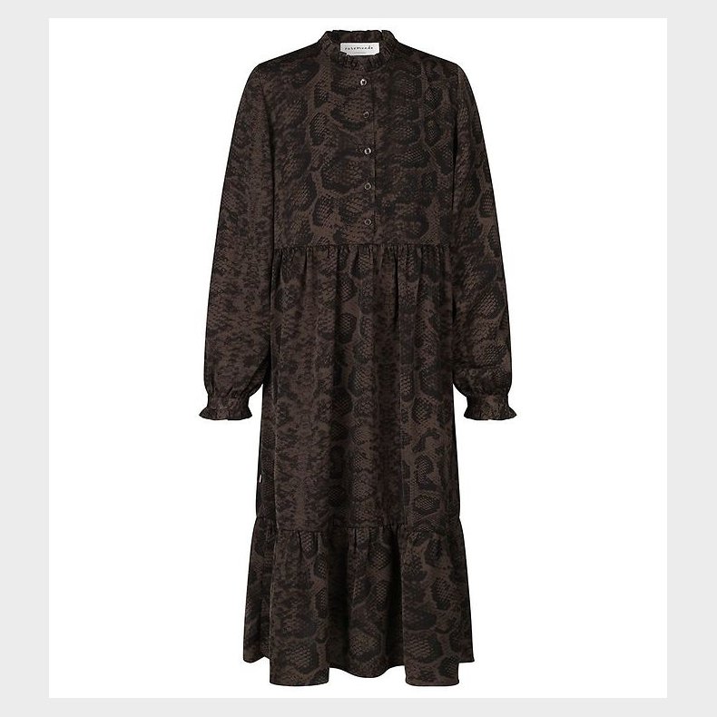 Rosemunde Kjole - Recycled Polyester - Smoaked Oak Snake Print
