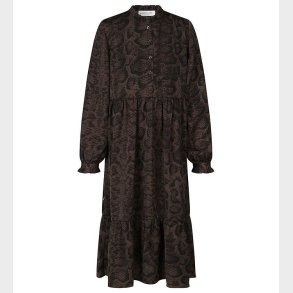 Rosemunde Kjole - Recycled Polyester - Smoaked Oak Snake Print