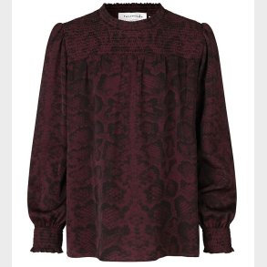 Rosemunde Bluse - Recycled Polyester - Merlot Snake Print