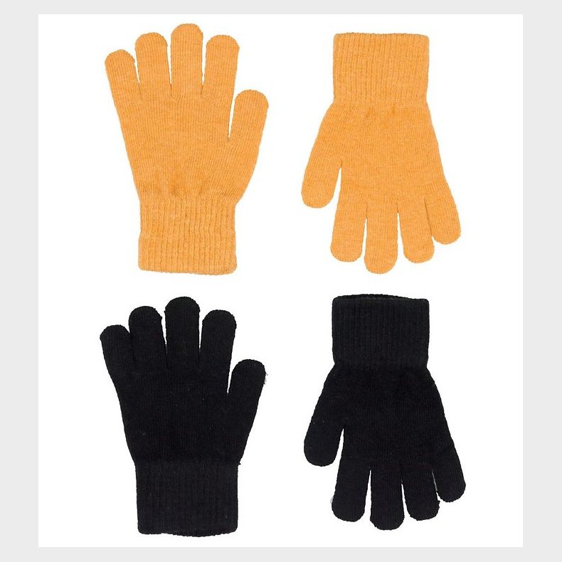 CeLaVi Handsker - Uld/Nylon - 2-pak - Mineral Yellow/Sort