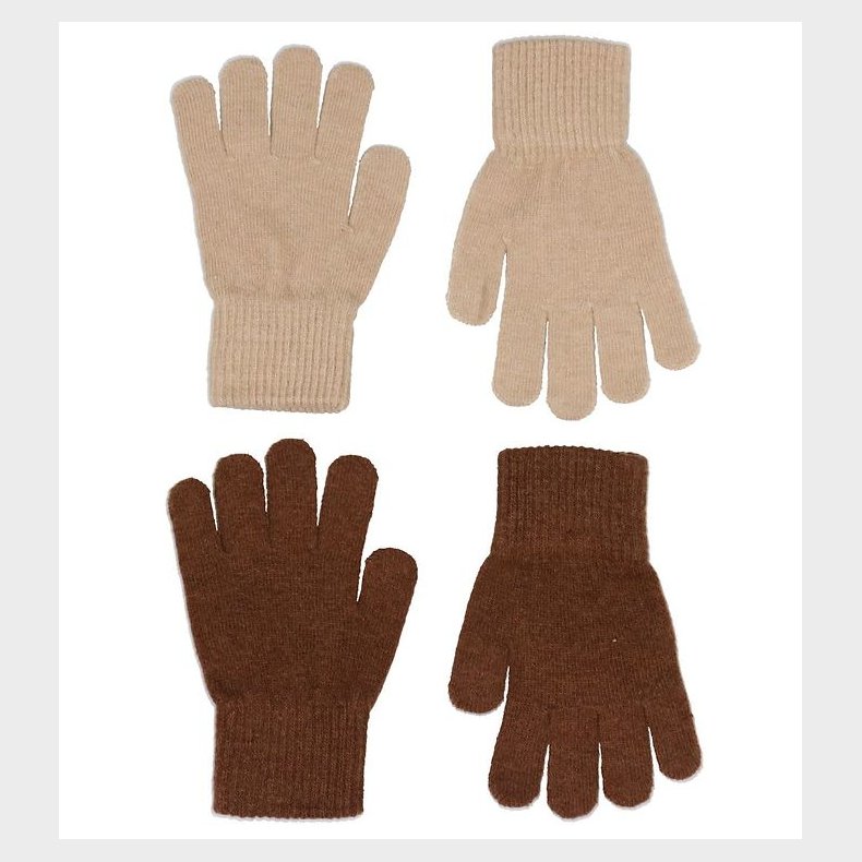 CeLaVi Handsker - Uld/Nylon - 2-pak - Tortoise Shell/Beige