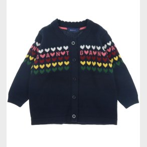 GANT Cardigan - Strik - Heart - Evening Blue