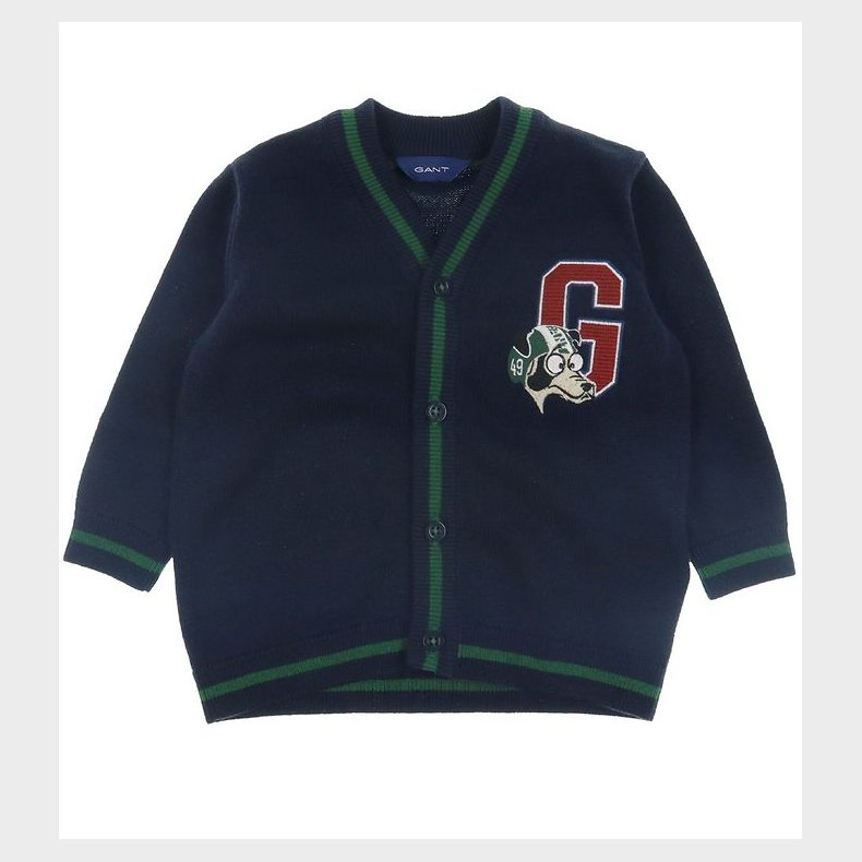 GANT Cardigan - Strik - Dog - Evening Blue