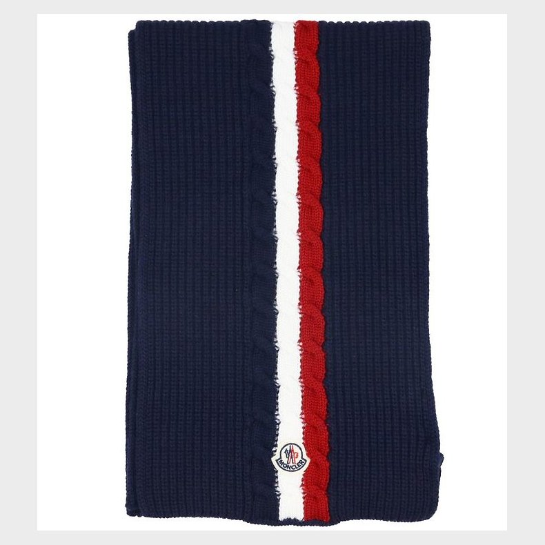 Moncler Halst�rkl�de - Uld - Navy m. R�d/Hvid