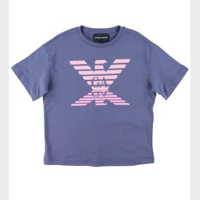 Emporio Armani T-shirt - Blue Indaco m. Rosa