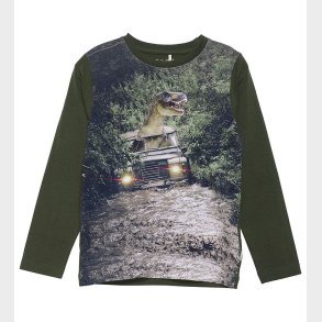Minymo Bluse - Forest Night m. Dinosaur